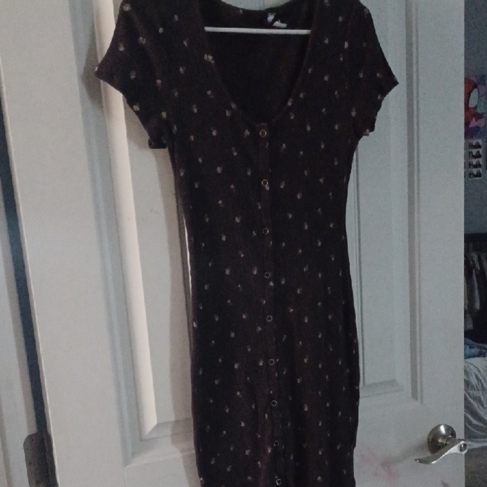 H&M Black and White Asymmetrical Backless Sheath Dress